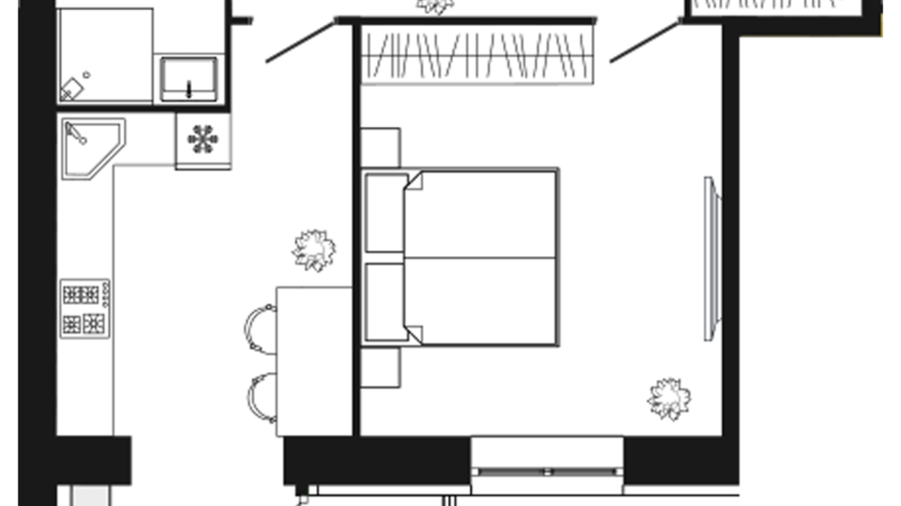 Планування 1-кімнатної квартири в ЖК Дніпровська Брама 2 50.5 м², фото 584847