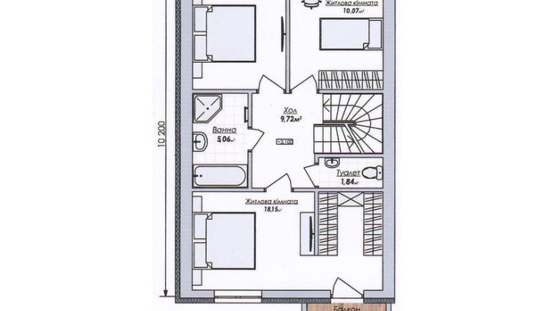 Планировка таунхауса в Таунхаус Мальвы 120 м², фото 585629