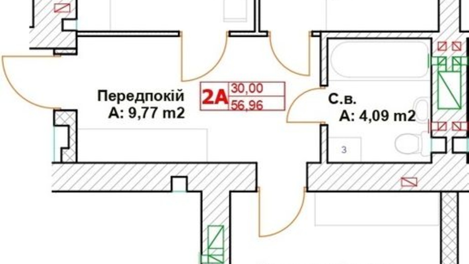 Планировка 2-комнатной квартиры в ЖК Модуль 58.66 м², фото 586086