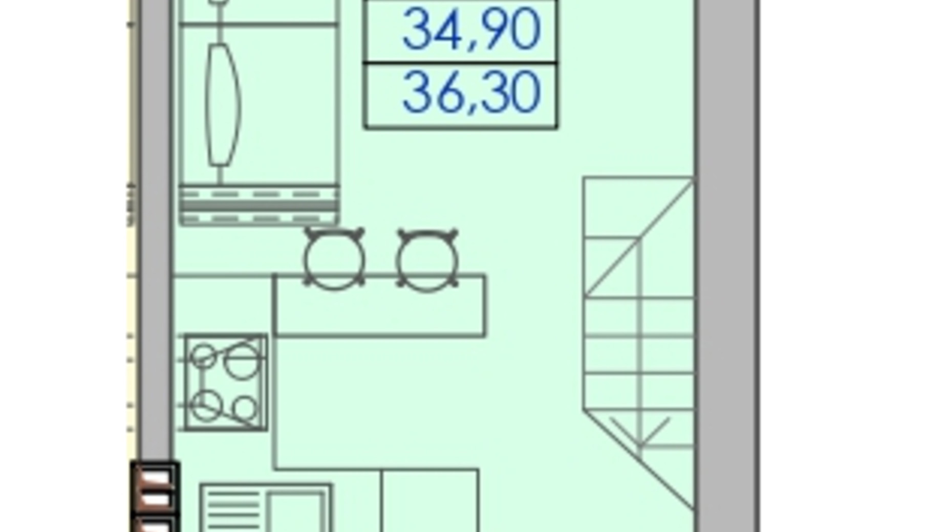 Планування багато­рівневої квартири в ЖК Smart House 36.3 м², фото 586246