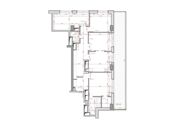ЖК Миронова: свободная планировка квартиры 119.05 м²