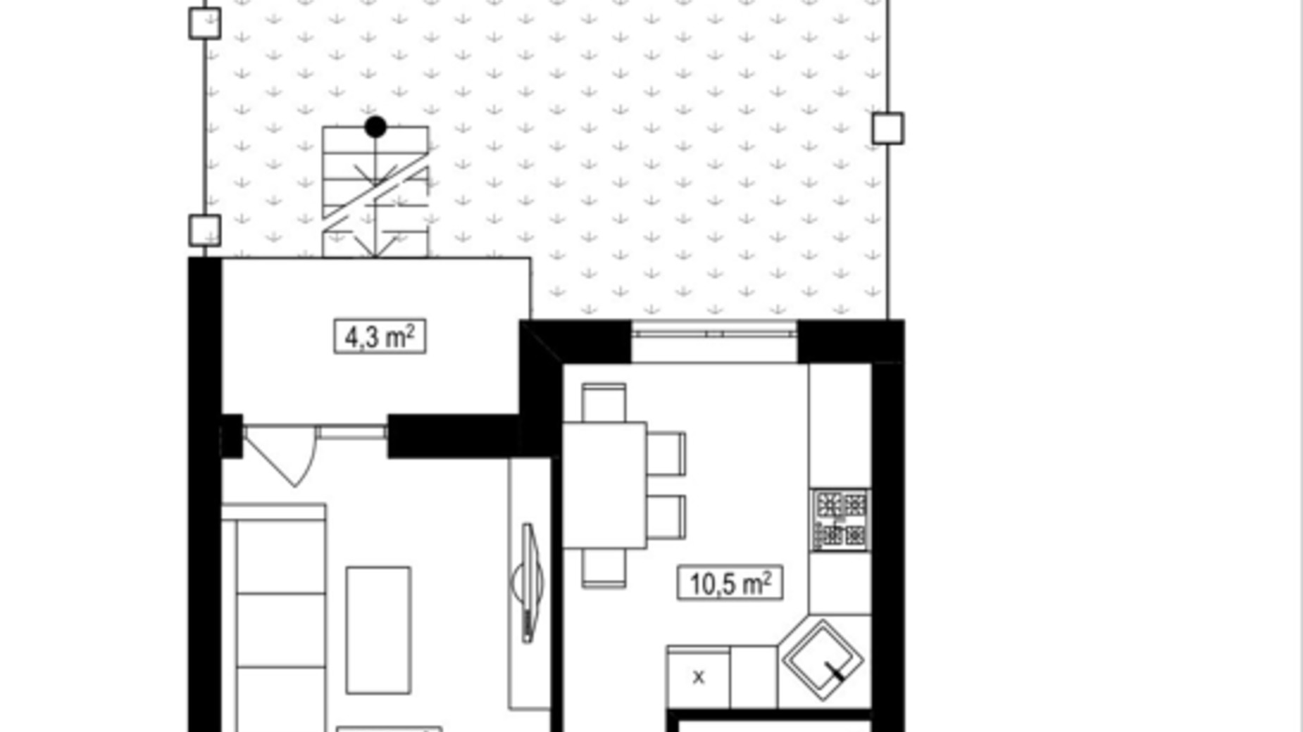 Планировка 1-комнатной квартиры в ЖК Амстердам Клубный 35.4 м², фото 587832