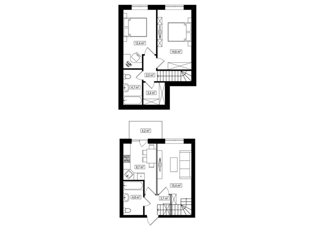 ЖК Амстердам Клубный: планировка 3-комнатной квартиры 72.5 м²