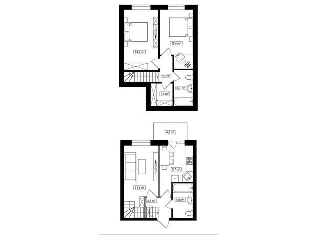 ЖК Амстердам Клубный: планировка 3-комнатной квартиры 72.5 м²