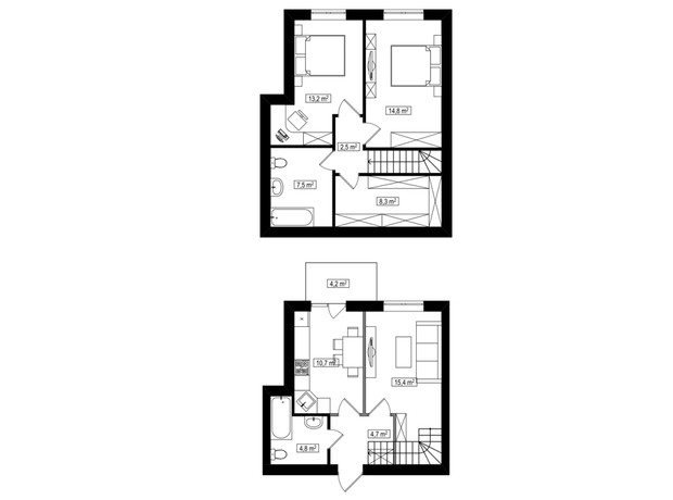 ЖК Амстердам Клубный: планировка 3-комнатной квартиры 83.2 м²