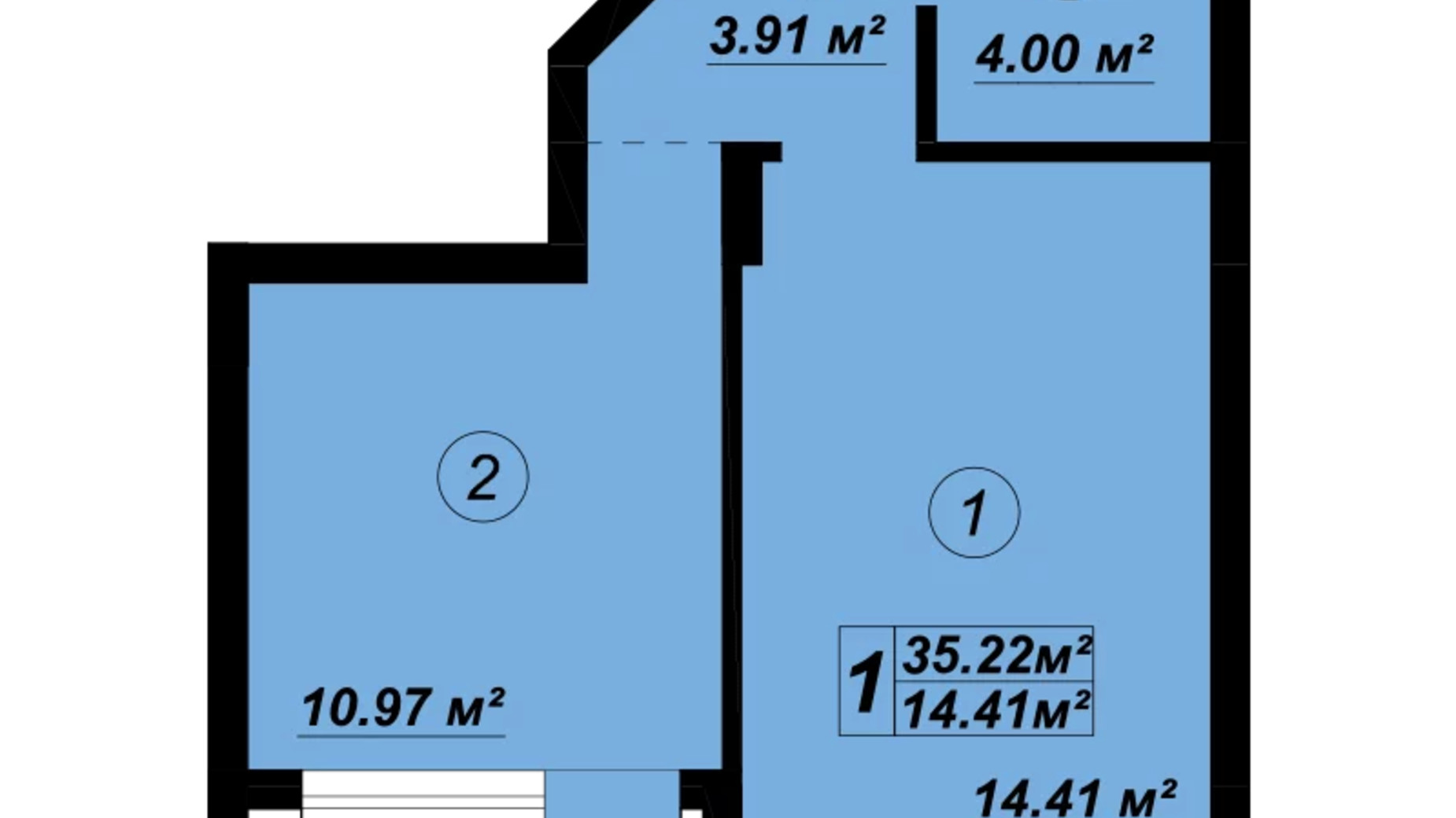 Планировка 1-комнатной квартиры в ЖК Verba 35.22 м², фото 588304