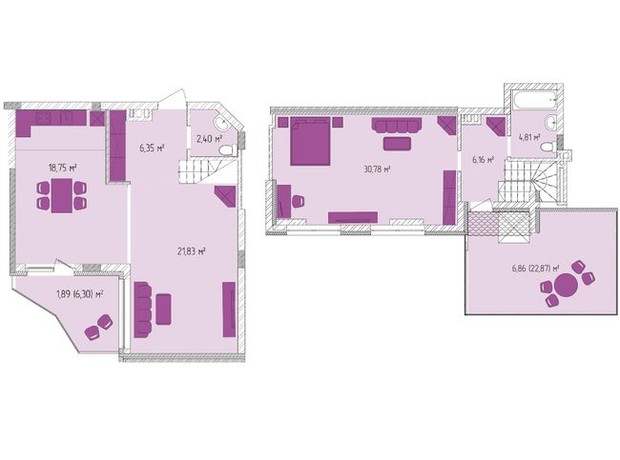 ЖК Лавандовый: планировка 2-комнатной квартиры 99.83 м²