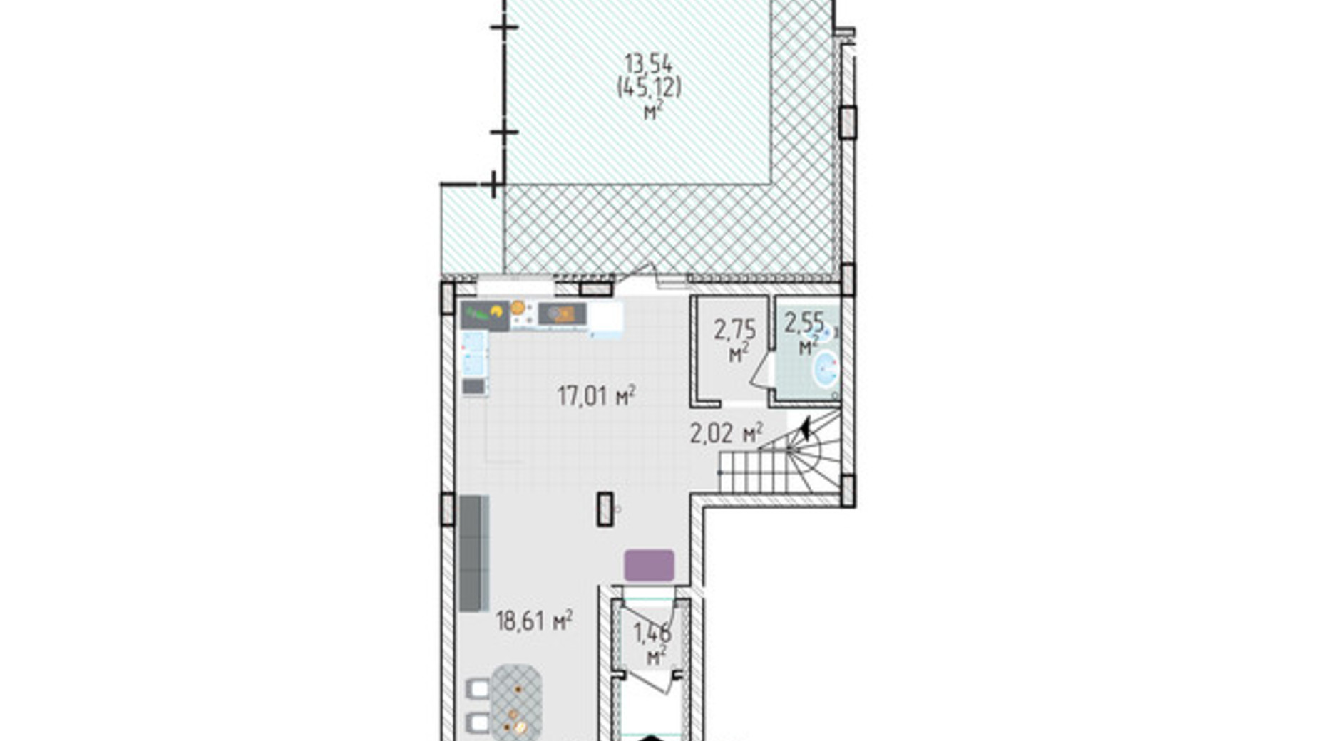 Планування таунхауса в Таунхаус Лавандовий 120.69 м², фото 588861