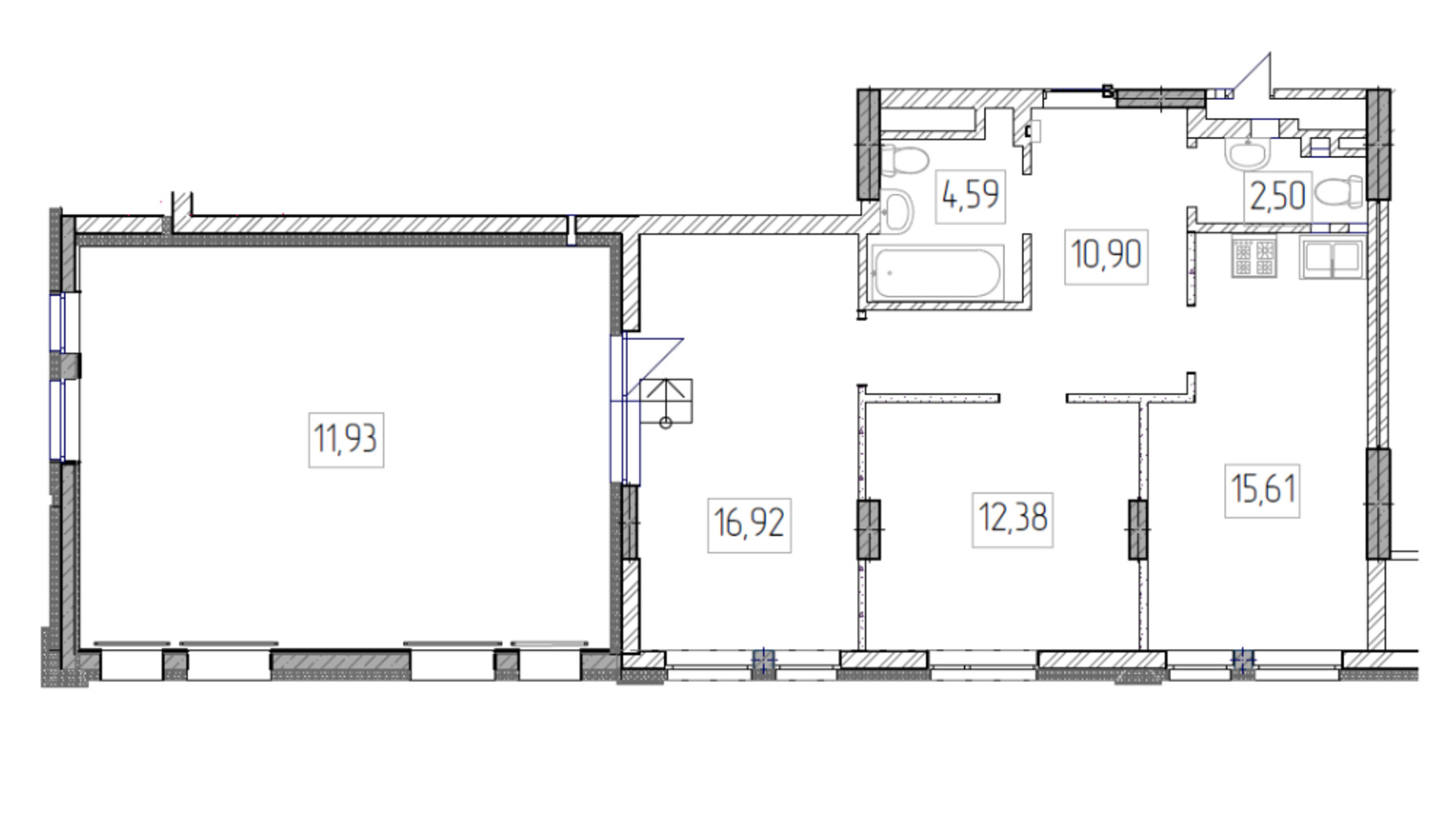 Планування 2-кімнатної квартири в ЖК Madison Gardens 80 м², фото 588955