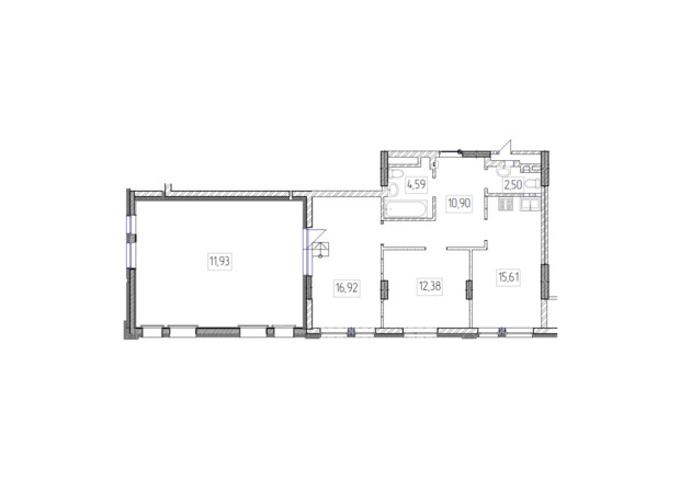 ЖК Madison Gardens: планування 2-кімнатної квартири 80 м²