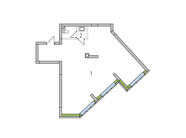 ЖК Madison Gardens: планування приміщення 77.2 м²