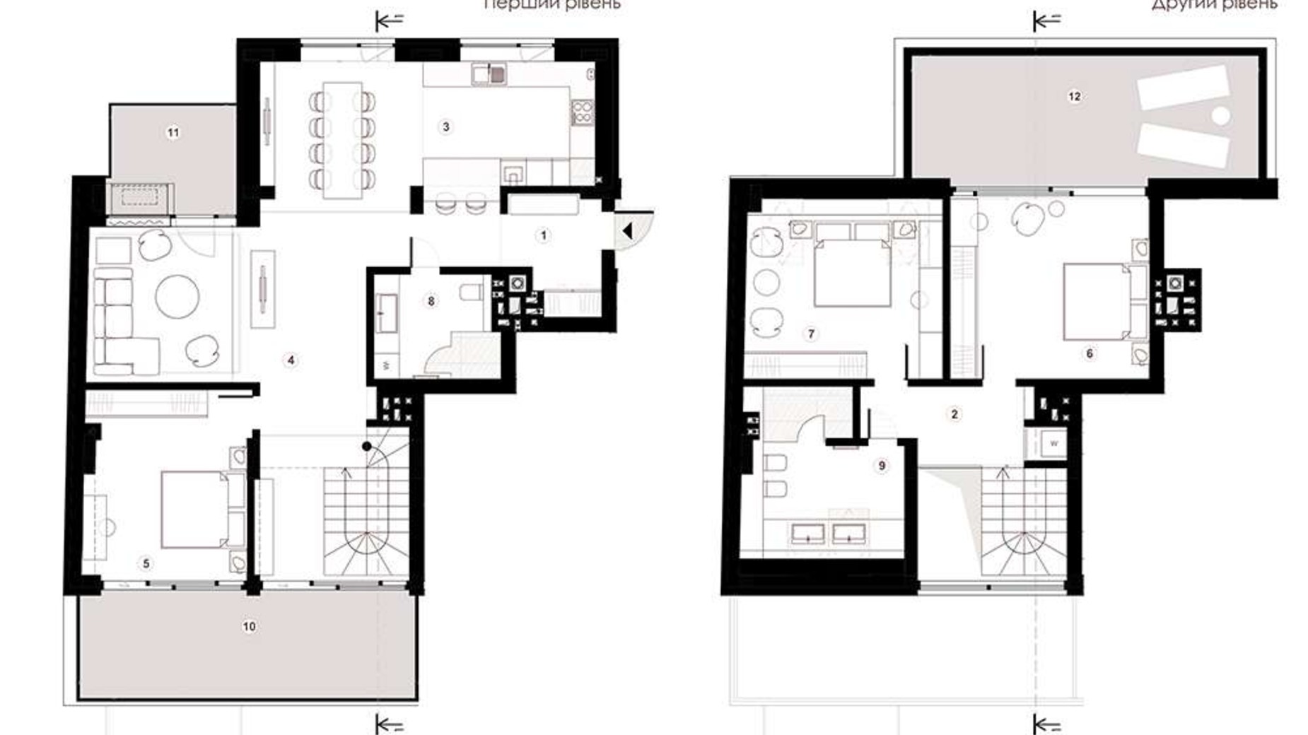 Планування багато­рівневої квартири в ЖК Княжий Холл 172.1 м², фото 589112