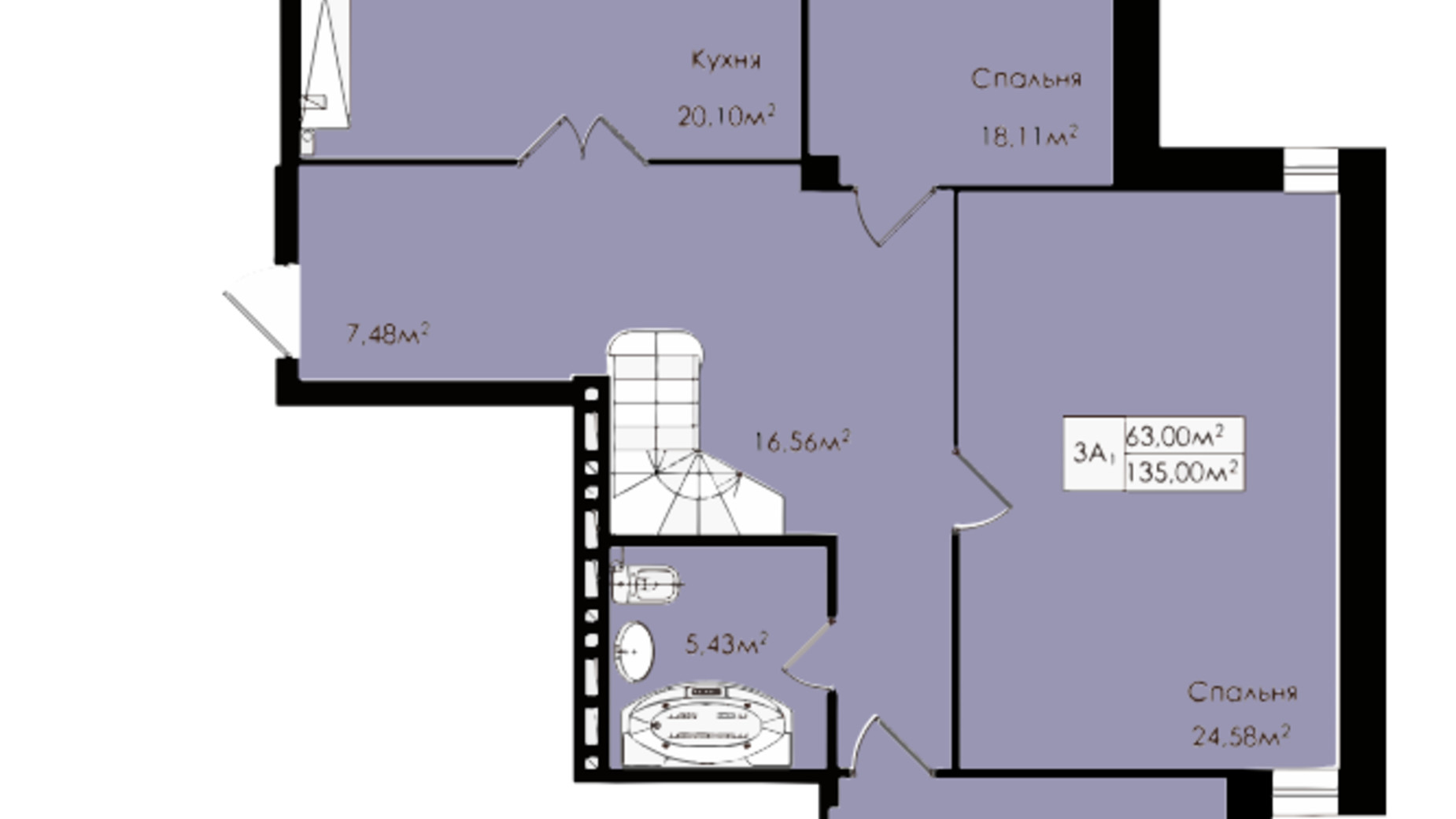 Планування багато­рівневої квартири в ЖК English House 144 м², фото 589148