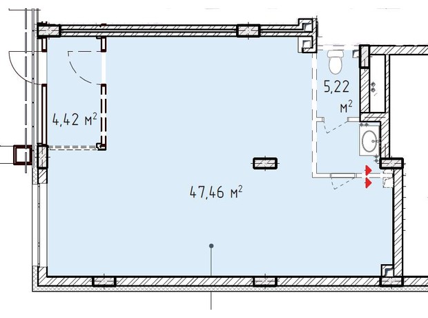 ЖК Лавандовий: планування приміщення 56.63 м²