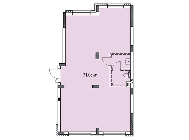 ЖК Лавандовий: планування приміщення 71.08 м²