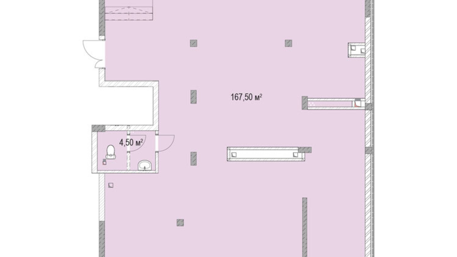 Планировка торгового помещения в ЖК Лавандовый 170.37 м², фото 589196