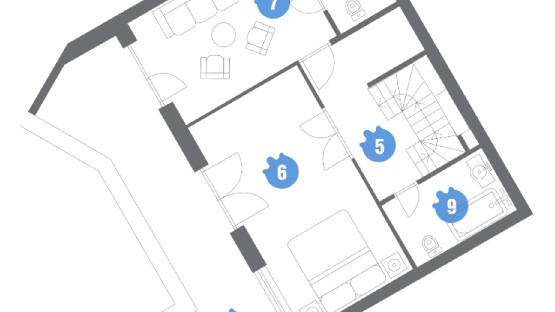 Планування багато­рівневої квартири в ЖК Family & Friends 123.28 м², фото 589238