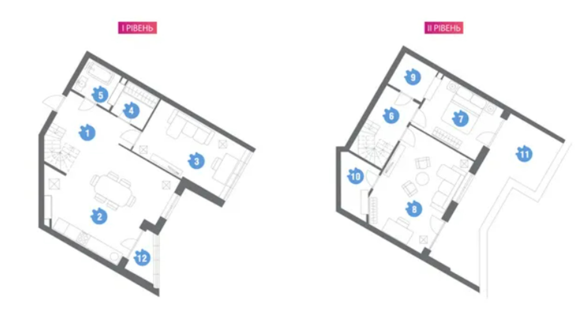 Планировка много­уровневой квартиры в ЖК Family & Friends 131.6 м², фото 589242