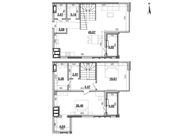 ЖК Maxima Residence: планировка 2-комнатной квартиры 120.61 м²