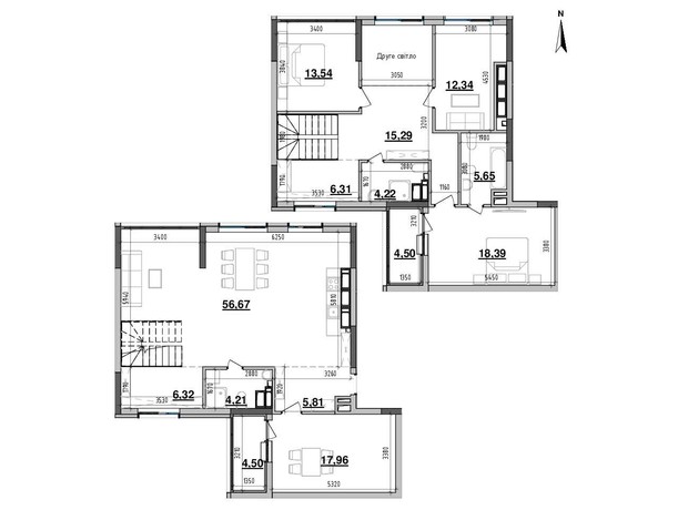 ЖК Maxima Residence: планировка 4-комнатной квартиры 175.71 м²