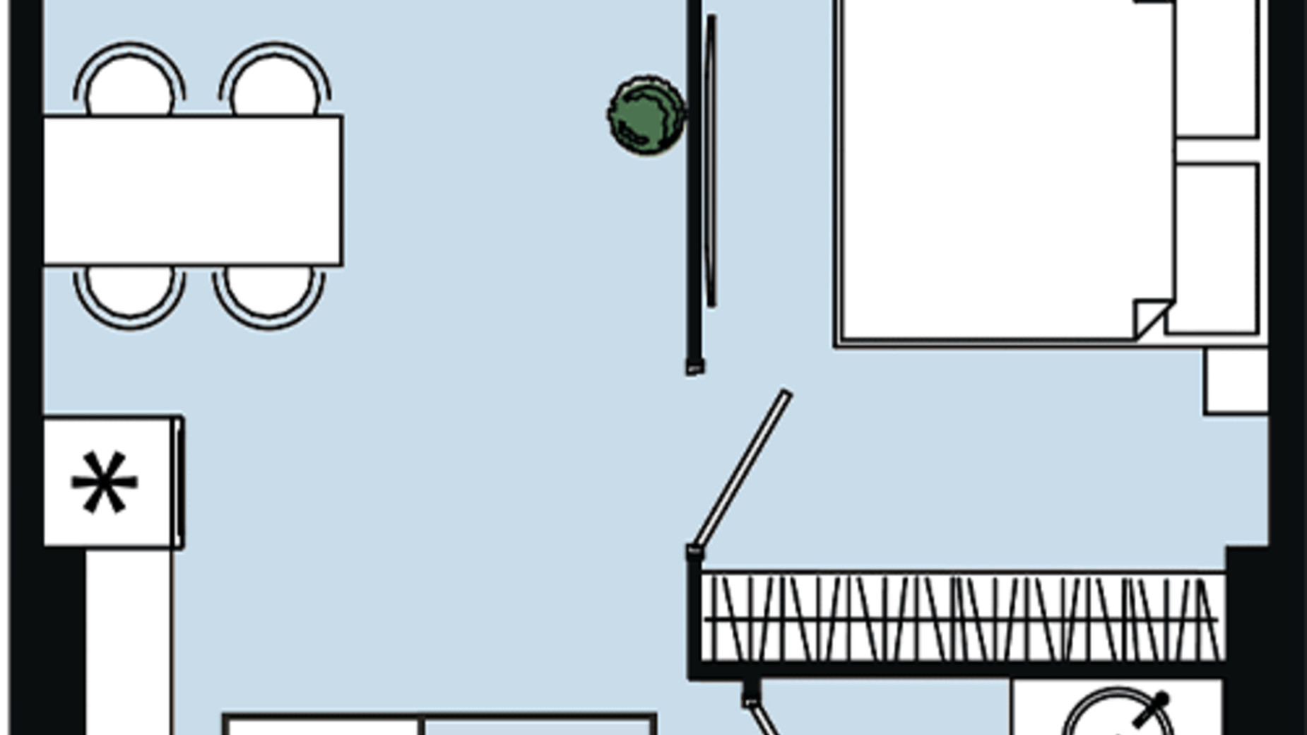 Планировка 1-комнатной квартиры в ЖК Mont Blan 38.9 м², фото 590142