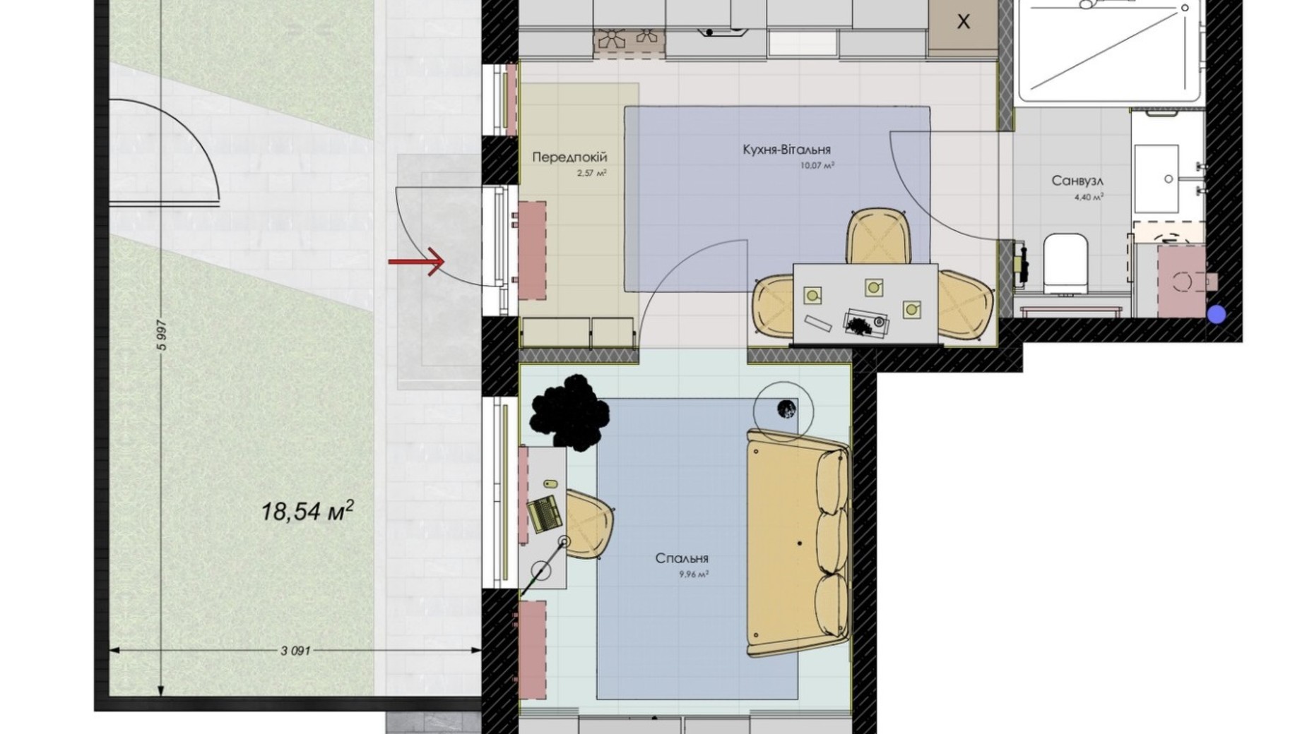 Планування таунхауса в Таунхаус New Smart 6 27 м², фото 590631