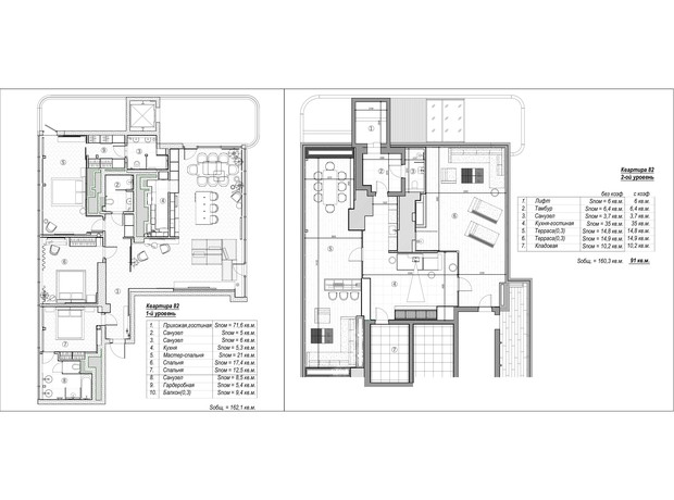 ЖК Graf: планування 4-кімнатної квартири 253.1 м²