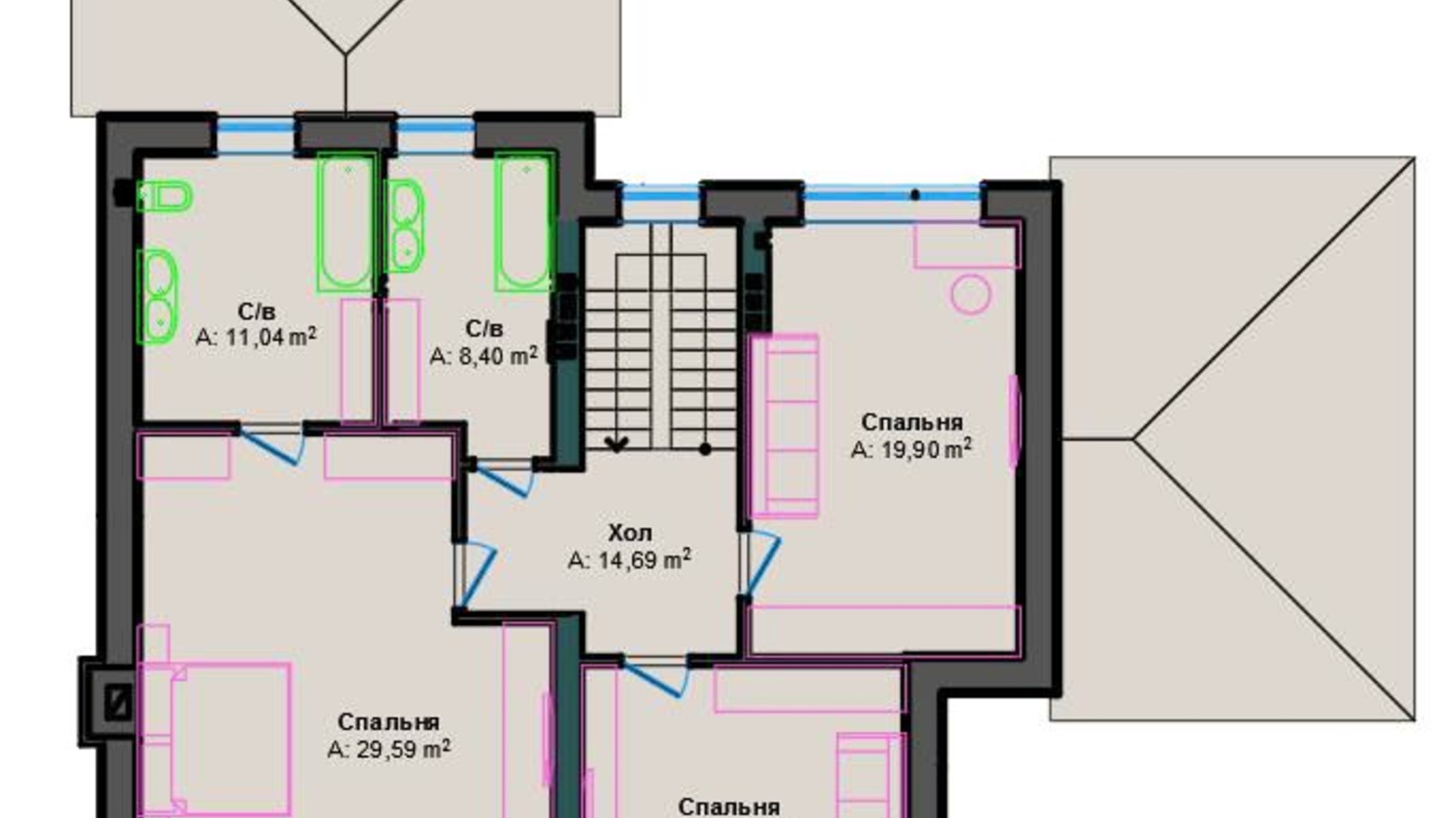 Планування котеджу в КМ Zahrava village 2 240 м², фото 590944