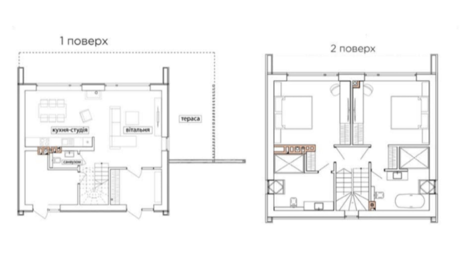 Планування котеджу в КМ Bukovillage Residence  134.14 м², фото 591177