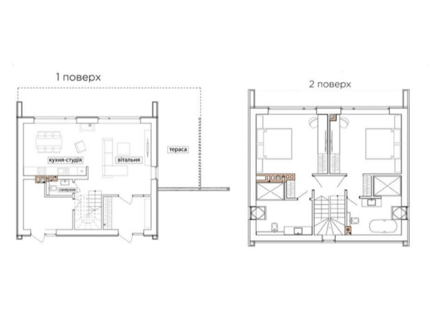 КМ Bukovillage Residence : планування 3-кімнатної квартири 134.14 м²