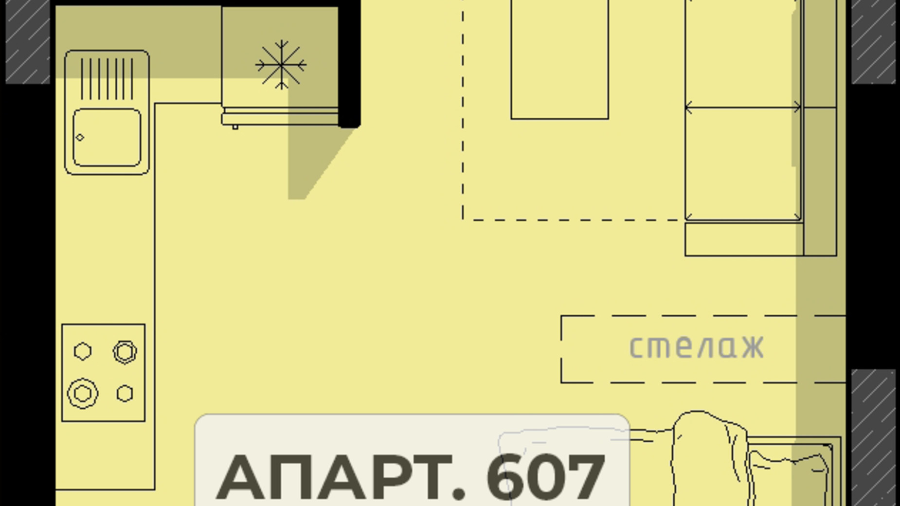 Планировка апартаментов в Апарт-комплекс Престиж Холл 36.2 м², фото 591248