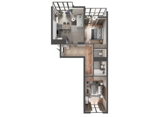 ЖК Вышневый Сад: планировка 2-комнатной квартиры 80.49 м²
