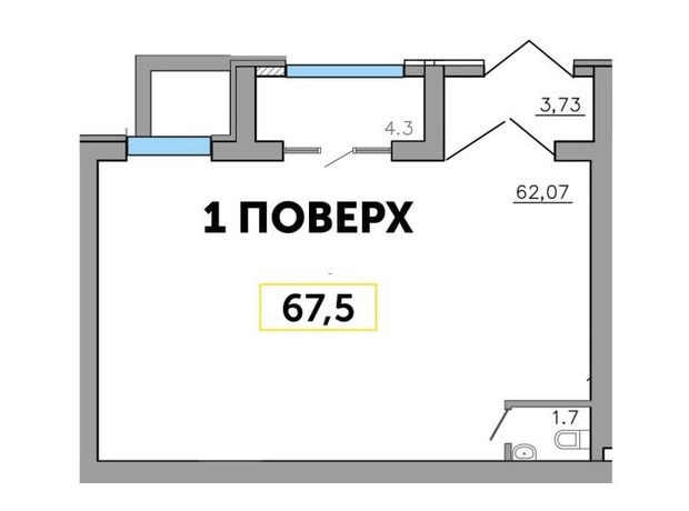 ЖК Парковий квартал 3: планування приміщення 67.5 м²