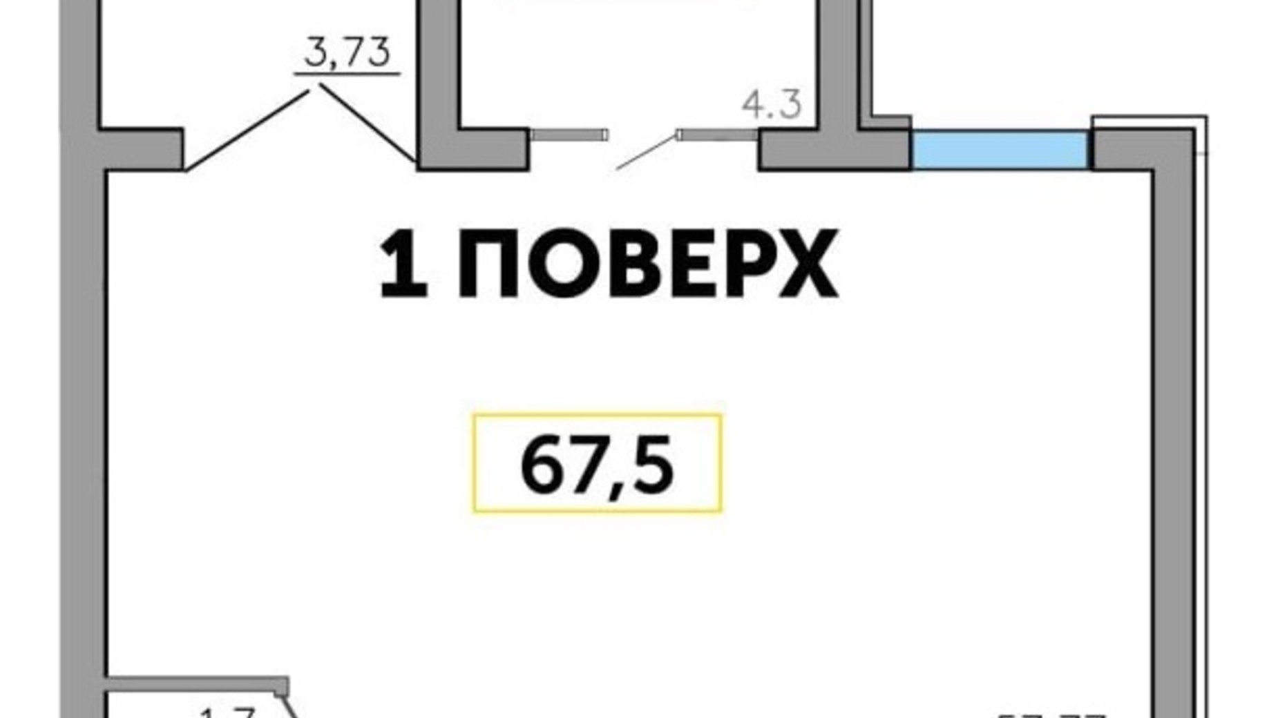 Планировка помещения в ЖК Парковый квартал 3 67.5 м², фото 592639