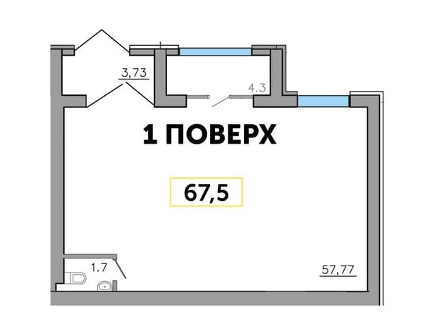 ЖК Парковый квартал 3: планировка помощения 67.5 м²