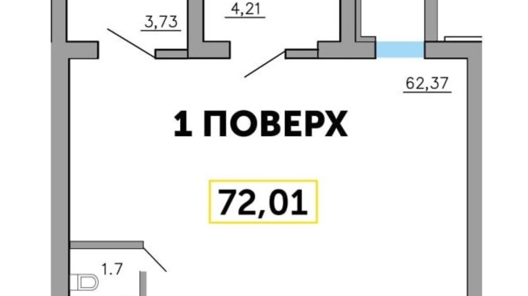 Планировка помещения в ЖК Парковый квартал 3 72.01 м², фото 592640