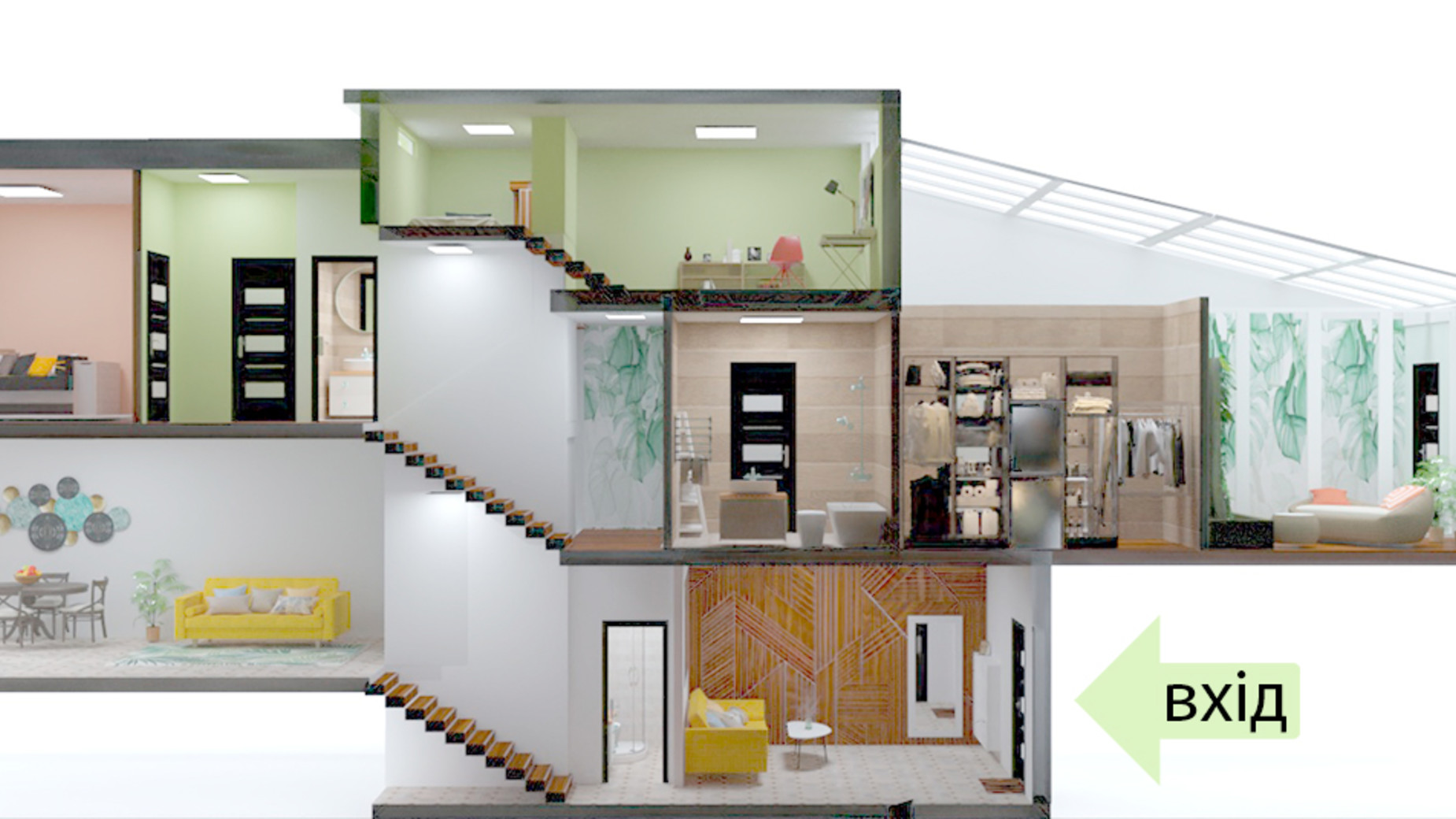 Планировка много­уровневой квартиры в Клубный дом  Greenhouse 170.2 м², фото 592654