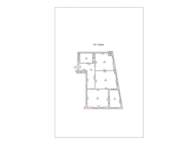 ЖК Адамант: планировка 2-комнатной квартиры 70.7 м²