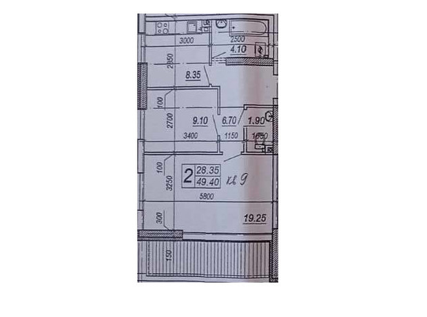 ЖК на Прохоровській: планування 2-кімнатної квартири 49.4 м²