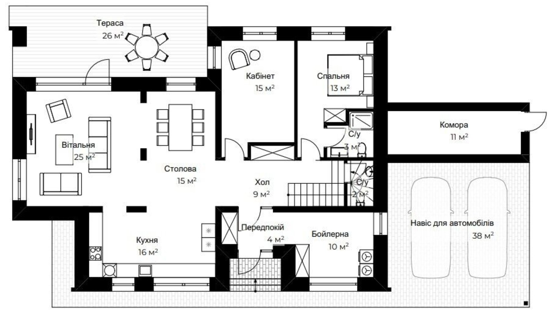 Планування котеджу в КМ Mulberry Homes 174 м², фото 594755