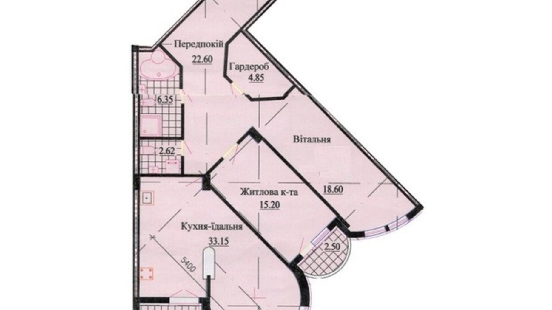 Планування 3-кімнатної квартири в ЖК вул. Роксолани, 16 111.7 м², фото 595383