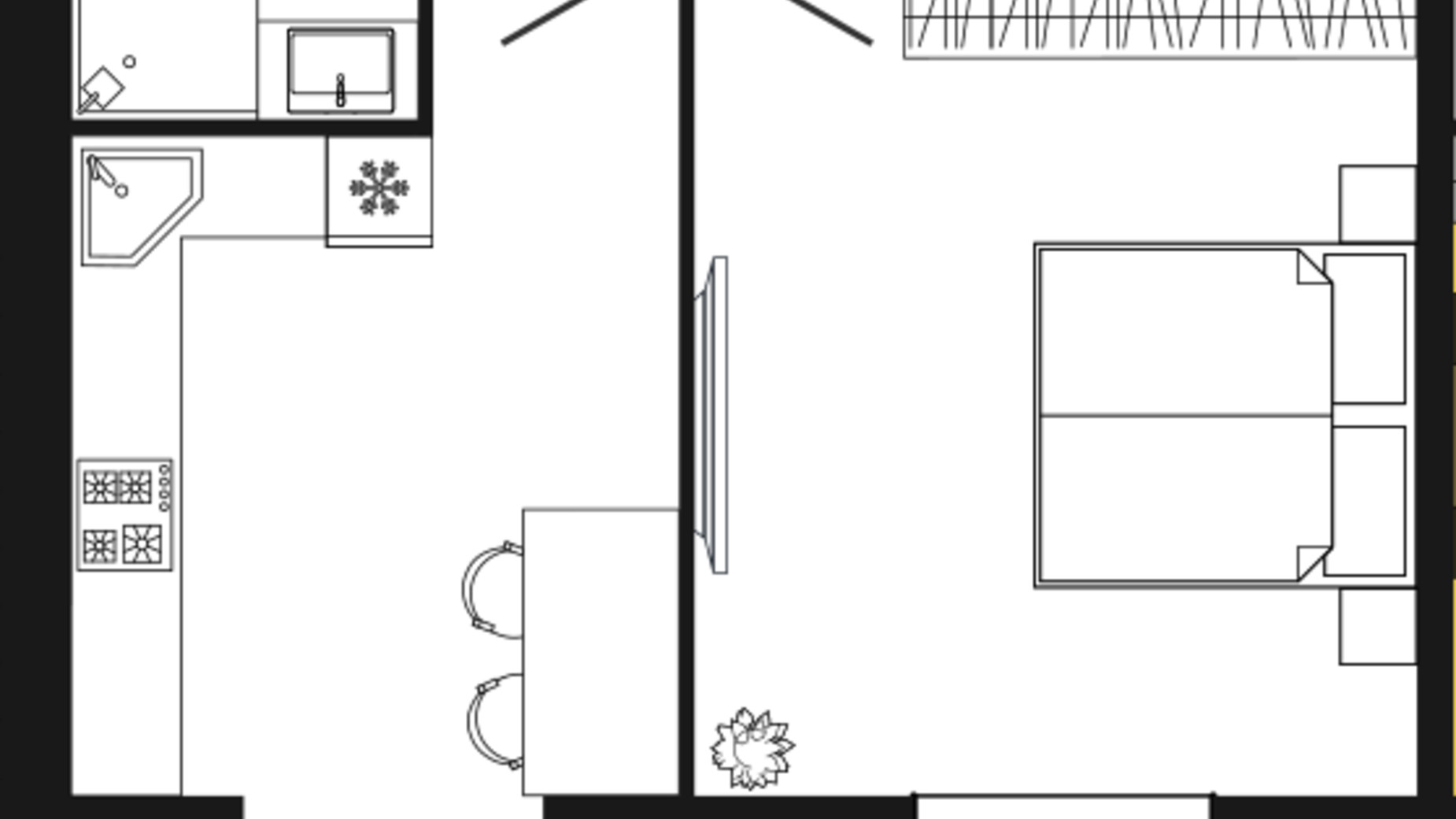 Планування 1-кімнатної квартири в ЖК Дніпровська Брама 2 49 м², фото 596039