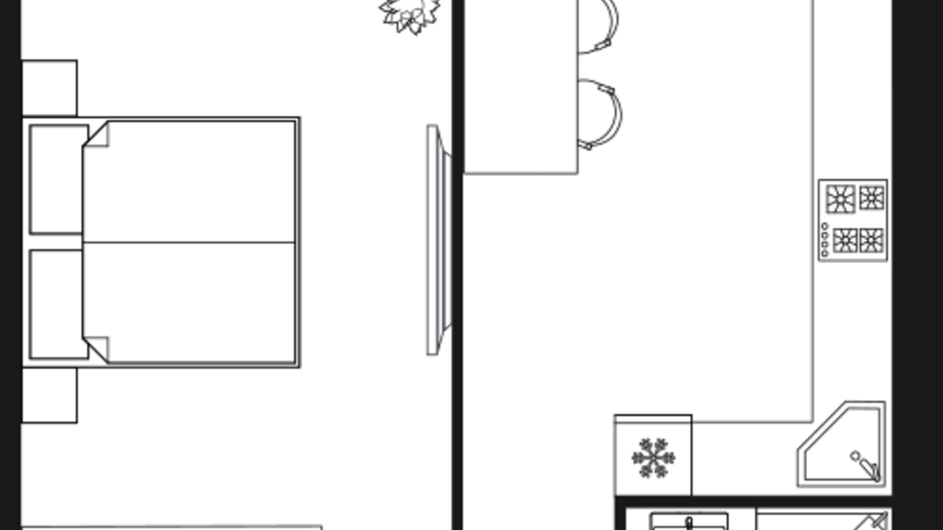 Планування 1-кімнатної квартири в ЖК Дніпровська Брама 2 46.2 м², фото 596042