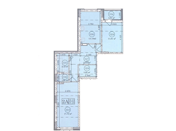 ЖК Вышгород Сити Парк: планировка 2-комнатной квартиры 65 м²