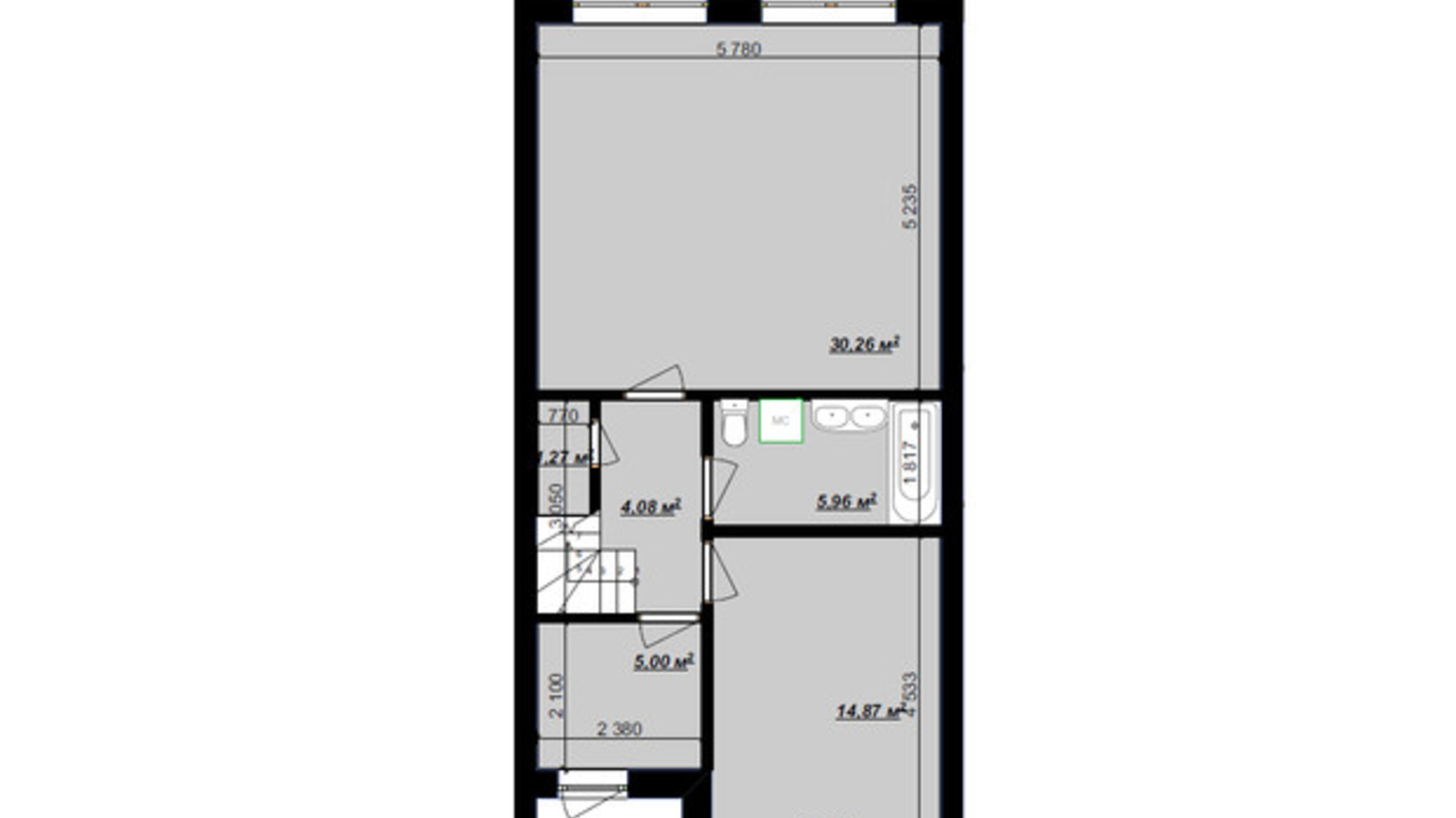 Планировка таунхауса в Таунхаус Березовый 120 м², фото 596293