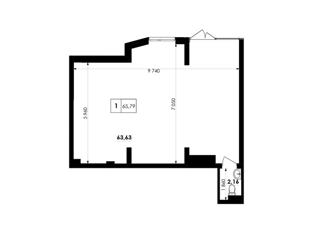 ЖК Soloway: планировка помощения 65.79 м²