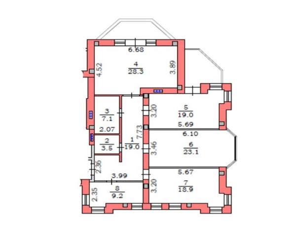 ЖК Клубная резиденция: планировка 3-комнатной квартиры 130 м²