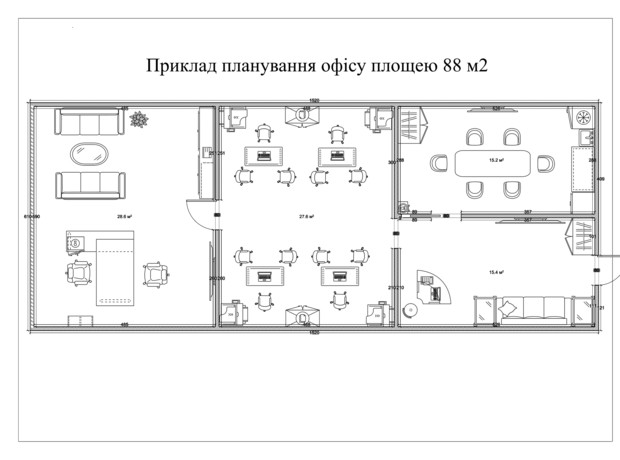 Торгово-офісний комплекс Темп : планування приміщення 89.41 м²