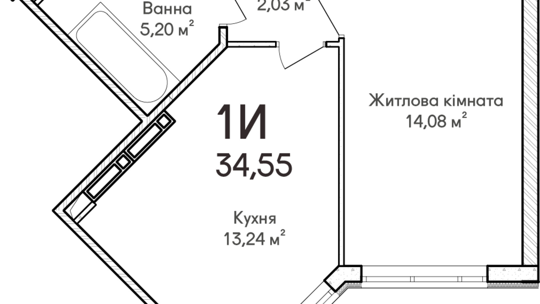 Планировка 1-комнатной квартиры в ЖК Синергия Сити 35 м², фото 597163