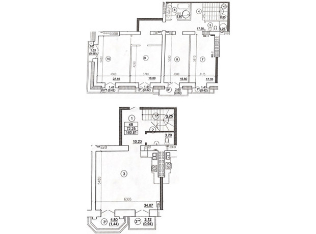 ЖК Виндзор: планировка 4-комнатной квартиры 160.81 м²